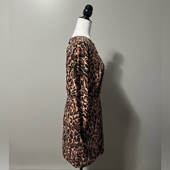 Babaton Samson Long Sleeve Chestnut Black Animal Print Dress - Picture 9 of 16